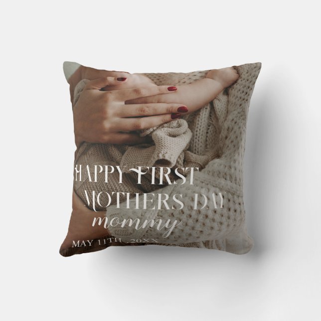  first mothers day modern photo    Throw pillow (Back)