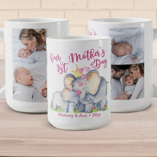 First Mothers Day Mummy and Baby Elephant 4 Photo  Coffee Mug