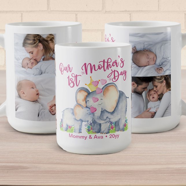 First Mothers Day Mummy and Baby Elephant 4 Photo  Coffee Mug (Creator Uploaded)