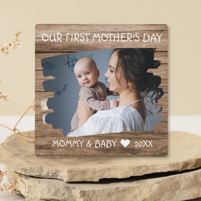 First Mothers Day New Mum Baby Photo Keepsake Wood Plaque (Creator Uploaded)