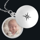 First Mother's Day Newborn Baby Photo Locket<br><div class="desc">This Custom Photo Locket will make a beautiful sentimental gift for the first time mother. In Sterling Silver plating, the locket is easily personalised with baby's photo, and the year edited by you. A woman is only becomes a mum once for the first time, so commemorate this special life event...</div>