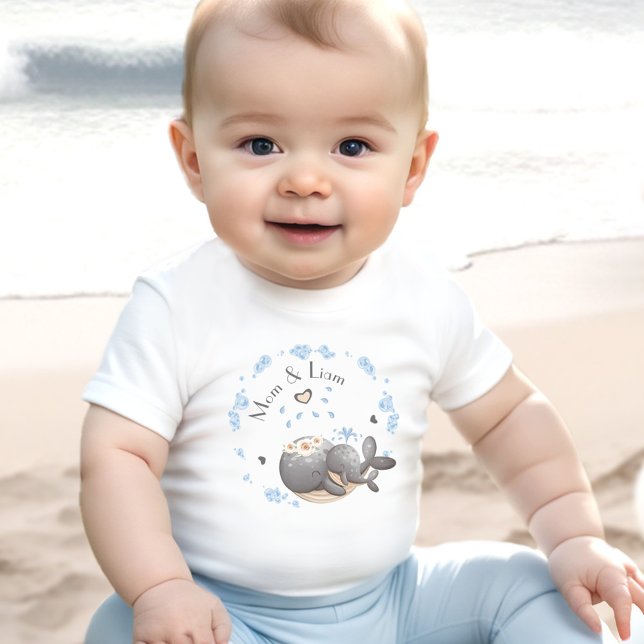 First Mother's Day Personalised Name Boy Baby T-Shirt (First Mother's Day Personalized Name Boy Baby T-Shirt)