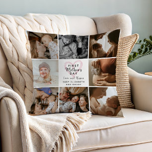 First Mother's Day Photo Collage Cute Keepsake Cushion