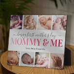 First Mother's Day Photo Mummy & Me Plaque<br><div class="desc">Elegant first mothers day picture plaque featuring the cute saying "mummy & me" in a pink gradient font,  6 photos for you to replace with your own,  and the childs name.</div>