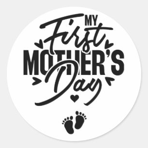 First Mothers Day Pregnancy Announcement Mom To Be Classic Round Sticker