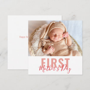 First Mother's Day Script Photo Holiday Card
