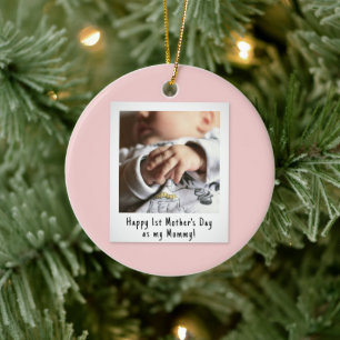 First Mother's Day Snapshot Style Photo Keepsake Ceramic Tree Decoration