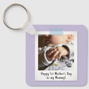 First Mother's Day Snapshot Style Photo Keepsake Key Ring