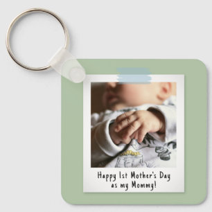 First Mother's Day Snapshot Style Photo Keepsake Key Ring