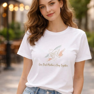 First Mother's Day T-Shirt - Minimalist Line Art H Tri-Blend Shirt