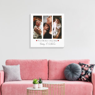 First Mother's Day Three Photo Collage  Canvas Print