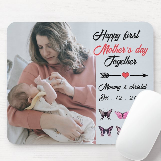 First Mother's Day Together Photo personalized  Mouse Pad (Creator Uploaded)
