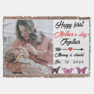First Mother's Day Together Photo personalized Throw Blanket