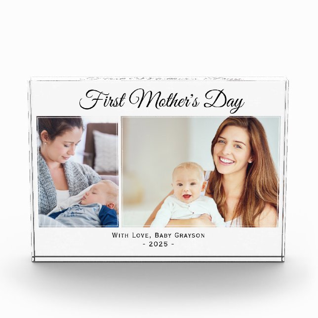 First Mother's Day Two Photo Block (Front)