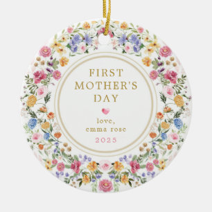 First Mother's Day Wildflower Garden Ceramic Tree Decoration