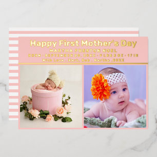 First Mother's Day with Message Baby Boy Card