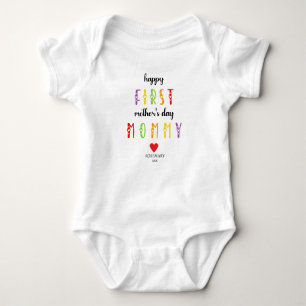  First Mother's Day with Personalised Baby suite  Baby Bodysuit