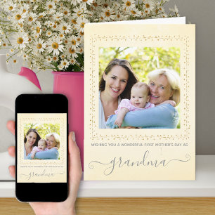 First Mother's Day Yellow Watercolor Wash Photo Card