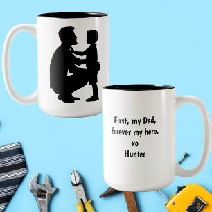 First My Dad Forever My Hero Father’s Day Custom Two-Tone Coffee Mug