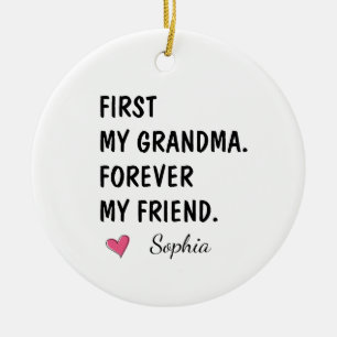 First My Grandma Forever My Friend Ceramic Tree Decoration