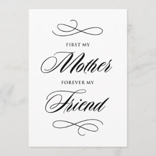 First My Mother Forever My Friend Script Blush Thank You Card