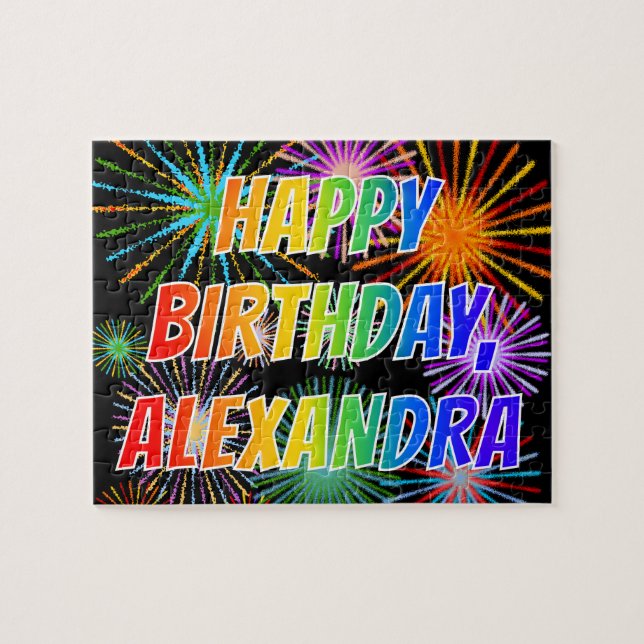 First Name "ALEXANDRA", Fun "HAPPY BIRTHDAY" Jigsaw Puzzle (Horizontal)