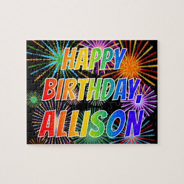 First Name "ALLISON", Fun "HAPPY BIRTHDAY" Jigsaw Puzzle (Horizontal)