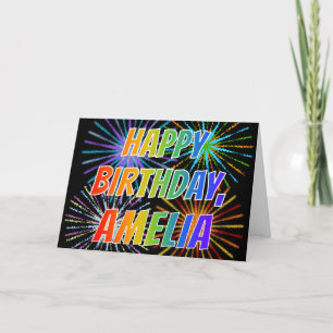 First Name "AMELIA" Fun "HAPPY BIRTHDAY" Card