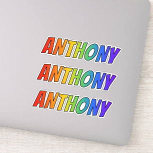 First Name "ANTHONY" w/ Fun Rainbow Colouring