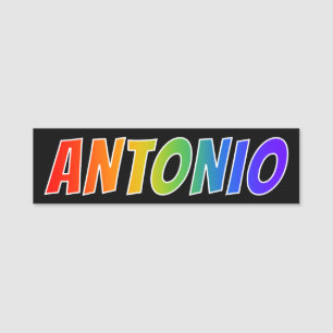 First Name "ANTONIO": Fun Rainbow Colouring Tag