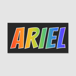 First Name "ARIEL": Fun Rainbow Colouring Tag