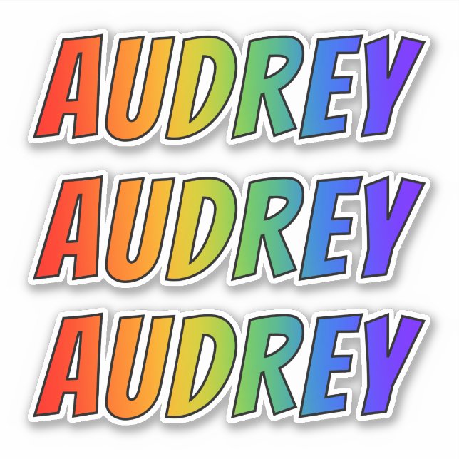 First Name "AUDREY" w/ Fun Rainbow Colouring (Front)