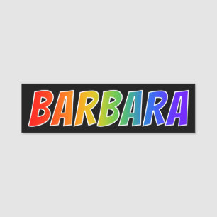 First Name "BARBARA": Fun Rainbow Colouring Tag