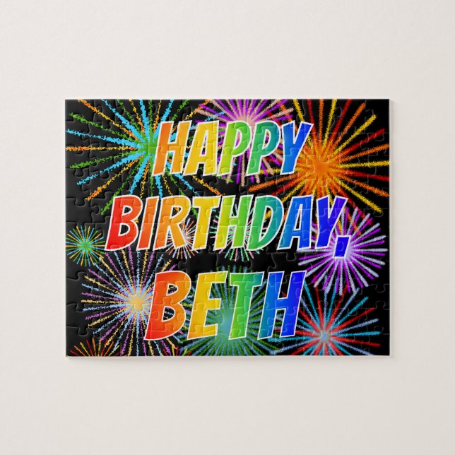 First Name "BETH", Fun "HAPPY BIRTHDAY" Jigsaw Puzzle (Horizontal)