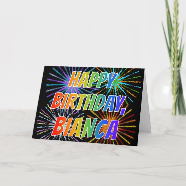 First Name "BIANCA" Fun "HAPPY BIRTHDAY" Card (Front)