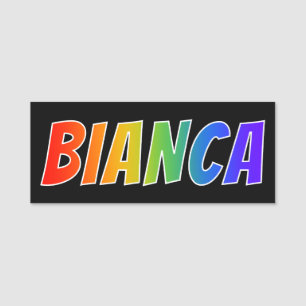 First Name "BIANCA": Fun Rainbow Colouring Tag