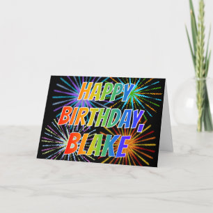 First Name "BLAKE" Fun "HAPPY BIRTHDAY" Card