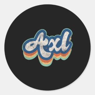 First Name Boy Vintage Style 70s 80s Personalised  Classic Round Sticker