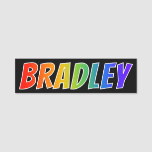 First Name "BRADLEY": Fun Rainbow Colouring Name Tag