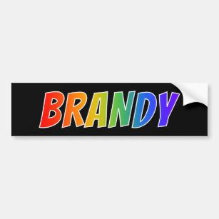 First Name "BRANDY": Fun Rainbow Colouring Bumper Sticker