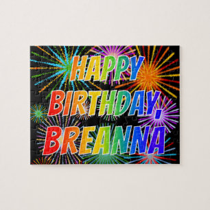 First Name "BREANNA", Fun "HAPPY BIRTHDAY" Jigsaw Puzzle