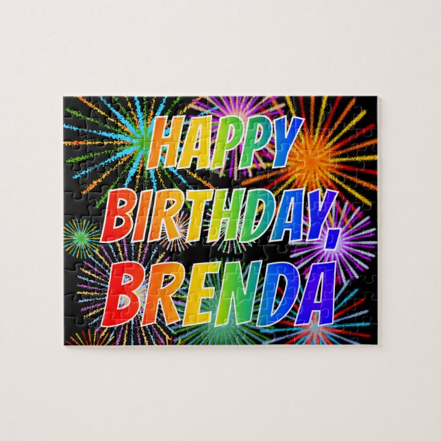 First Name "BRENDA", Fun "HAPPY BIRTHDAY" Jigsaw Puzzle (Horizontal)