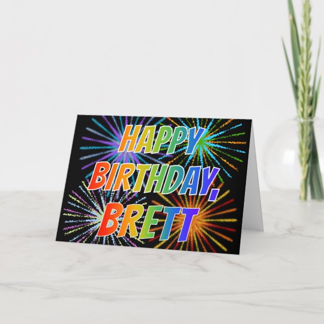 First Name "BRETT" Fun "HAPPY BIRTHDAY" Card (Front)