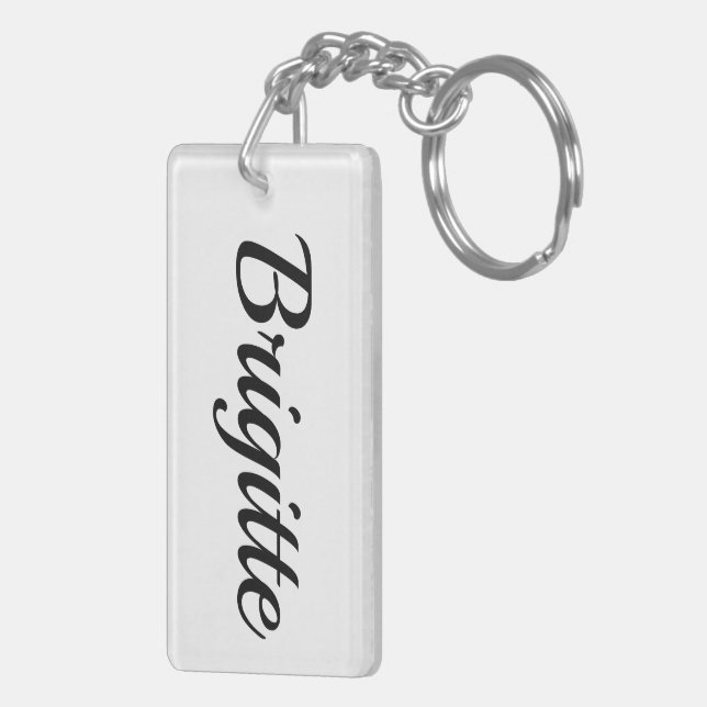 first name Brigitte black and white Key Ring (Back Right)
