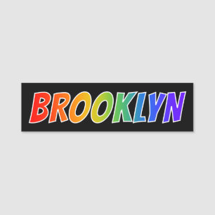 First Name "BROOKLYN": Fun Rainbow Colouring Tag
