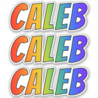 First Name "CALEB" w/ Fun Rainbow Colouring