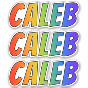 First Name "CALEB" w/ Fun Rainbow Colouring
