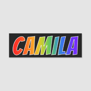 First Name "CAMILA": Fun Rainbow Colouring Tag