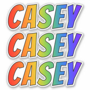 First Name "CASEY" w/ Fun Rainbow Colouring