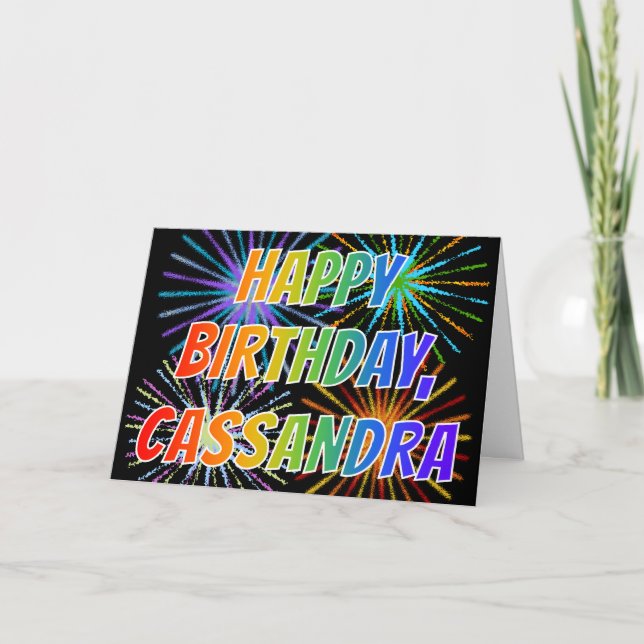 First Name "CASSANDRA" Fun "HAPPY BIRTHDAY" Card (Front)